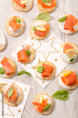 canape with salmon