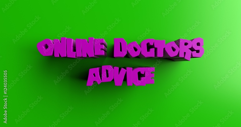 Online Doctors Advice - 3D rendered colorful headline illustration.  Can be used for an online banner ad or a print postcard.