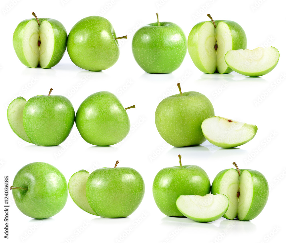 Green apple isolated on white background Green apple isolated on white background