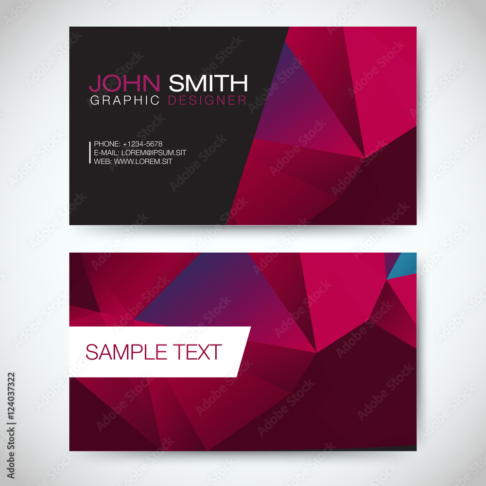 Red and Purple Modern Business Card Set | EPS10 Vector Design