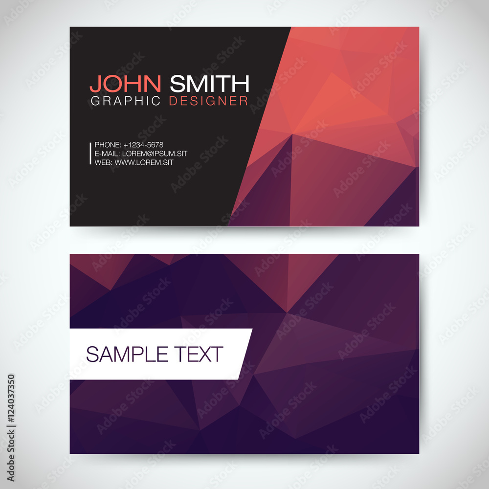 Fototapeta premium Purple and Orange Modern Business Card Set | EPS10 Vector Design