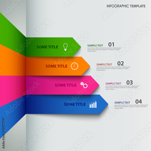Info graphic with colorful striped indicators template