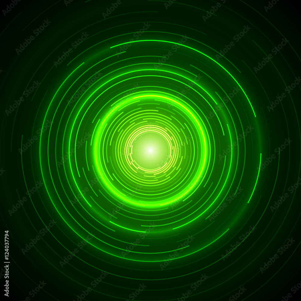 Abstract Vector Background - Green Circles Design