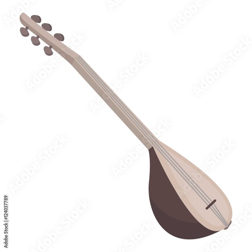 Saz icon in cartoon style isolated on white background. Turkey symbol stock vector illustration.