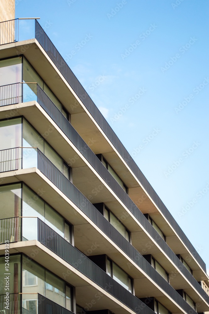 Exterior Of An Apartment Building With Balcony Exterior Of An Apartment Building With Balcony