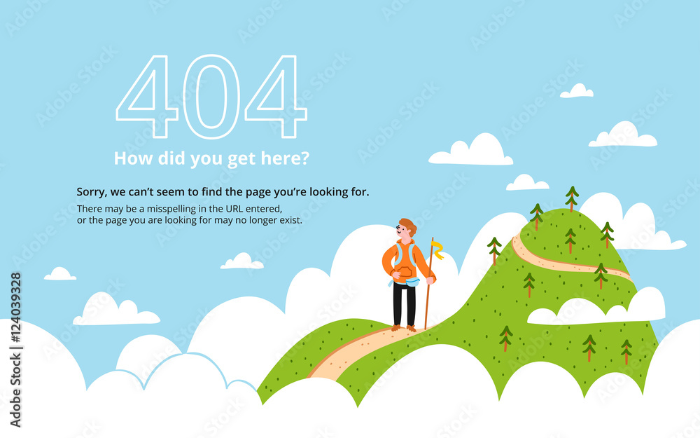 Error page with a mountain