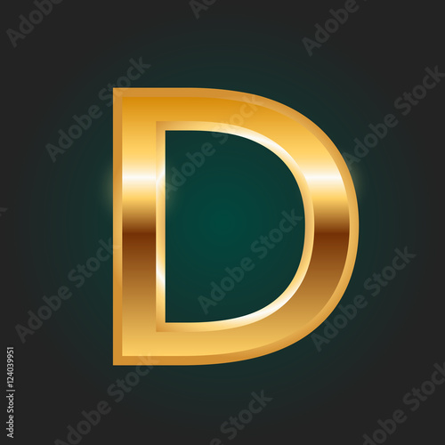 Gold Letter D - Vector