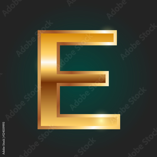 Gold Letter E - Vector