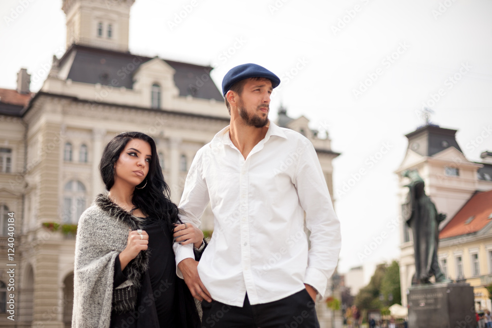 Posing of fashion couple