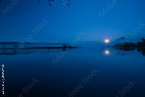 Lago di Posta Fibreno by night, Ciociaria, Valle di Comino, Frosinone, Italy