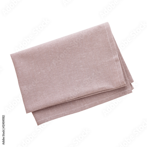 Napkin. Stack of colorful dish towels isolated on white