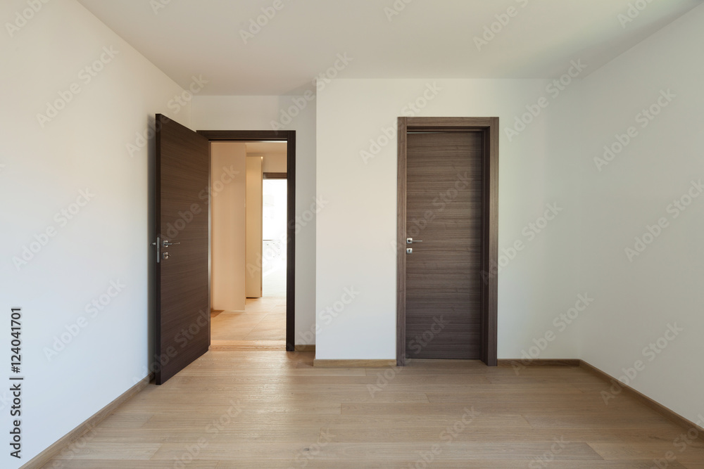 Interior, wide room with wooden floor Interior, wide room with wooden floor