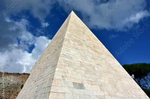 Pyramid of Cestius in the historic center of Rome