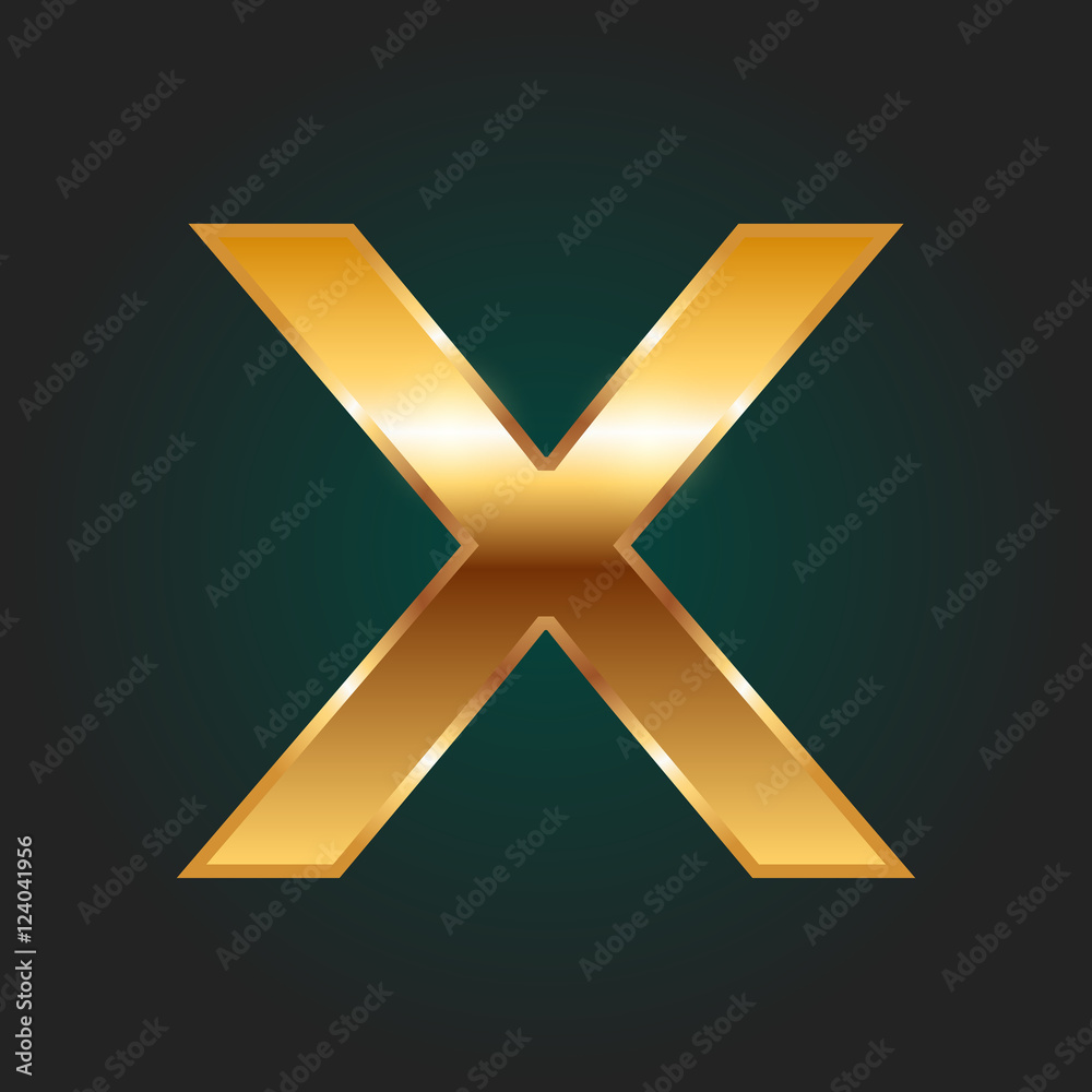 Gold Letter X - Vector Gold Letter X - Vector