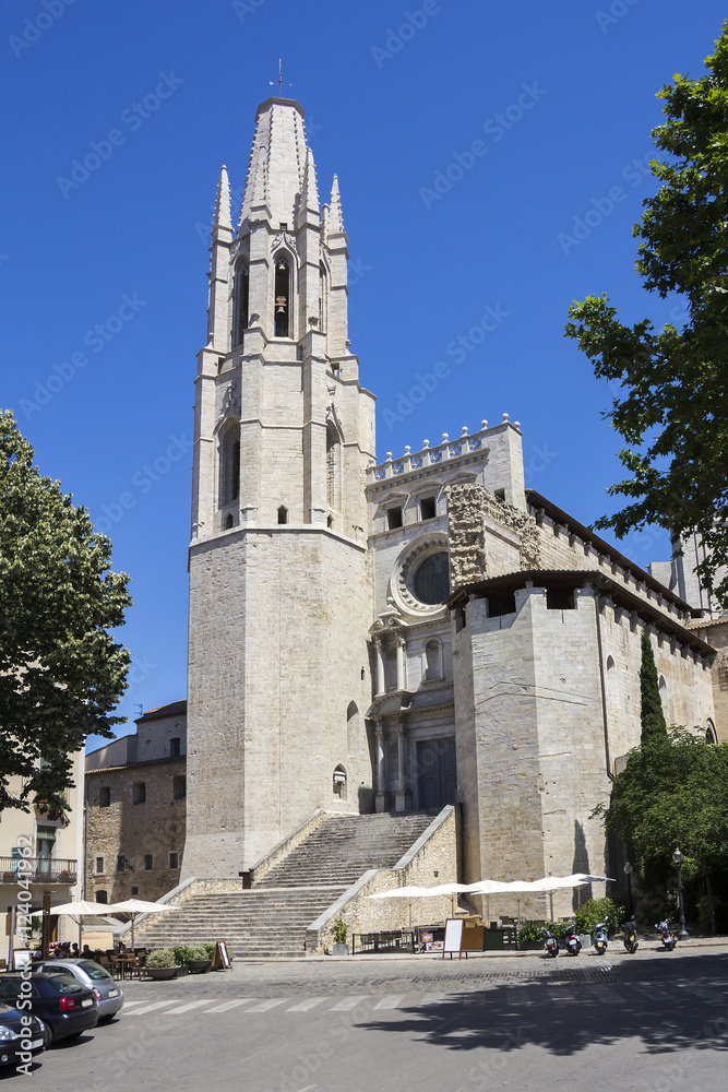Collegiate Church of Sant Feliu (Felix) in Girona, Catalonia, Sp