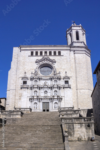 Ancient Saint Mary Cathedral of Girona in Catalonia in Spain photo