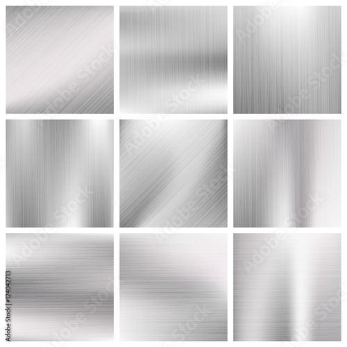 Silver, steel, titanium, aluminium metal vector brushed textures