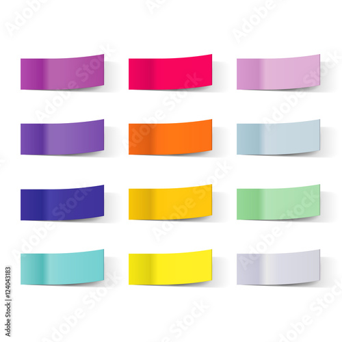 Vector sticky notes isolated on white