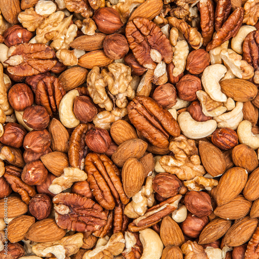 Mix of different nuts closeup photo Mix of different nuts closeup photo