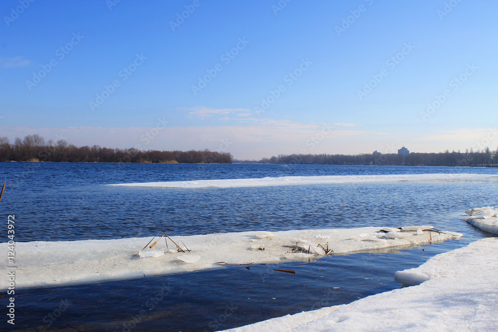 River Dnieper on winter