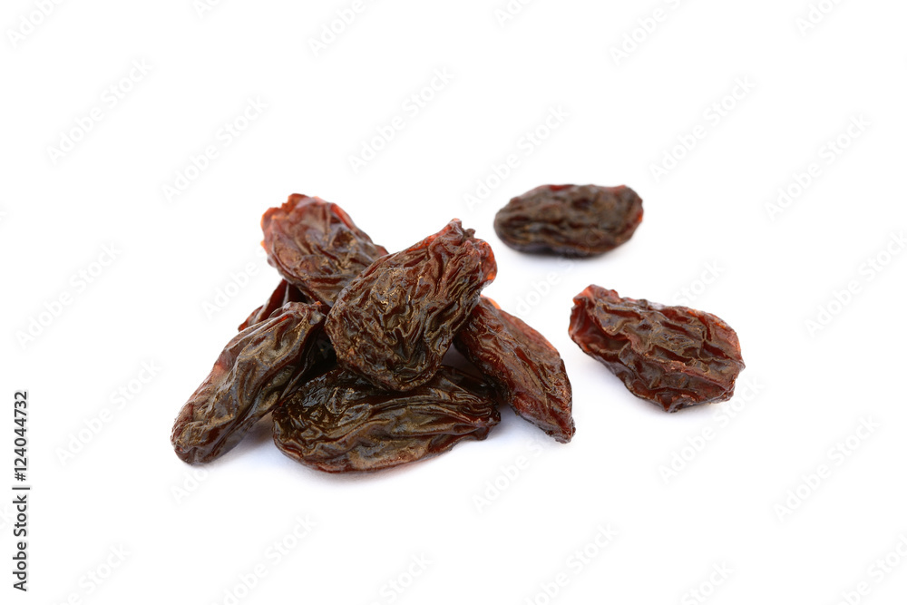 Sweet dried raisins isolated with white background Sweet dried raisins isolated with white background