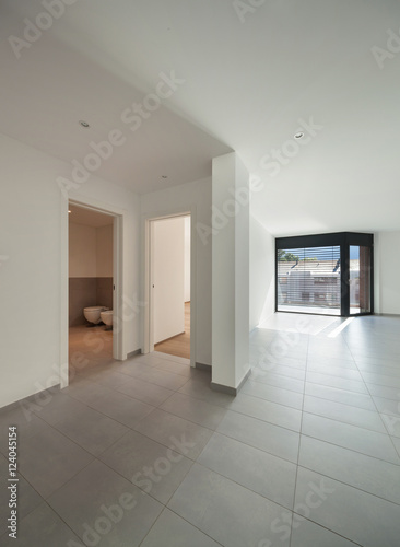 Interior  wide living with tiled floor