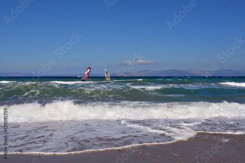 Windsurfing in Artemis, Greece