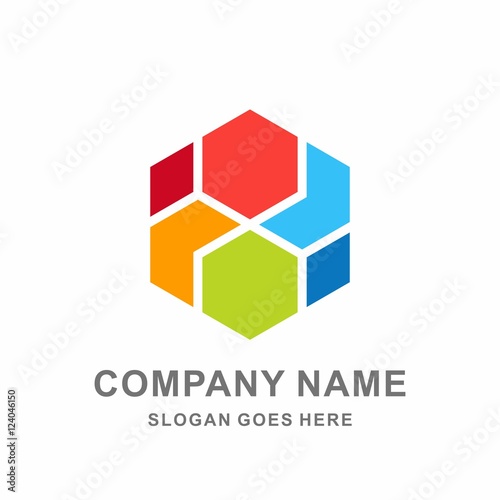 Free Download Colorful Geometric Hexagon Tessellate Pattern Vector Logo Design Template - GFXLoad