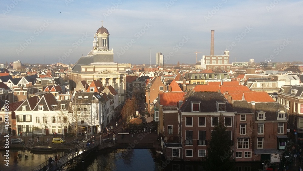 View over the City of Leiden Netherlands