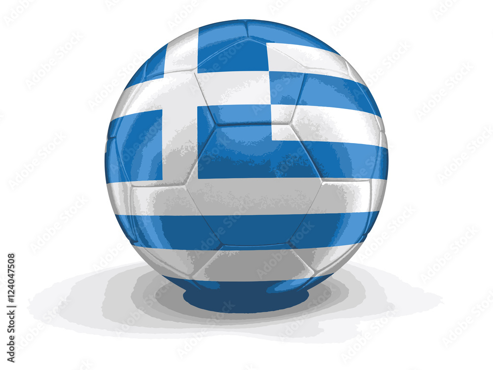 Soccer football with Greek flag. Image with clipping path Soccer football with Greek flag. Image with clipping path