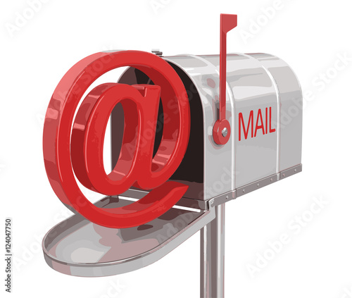 Open mailbox with E-mail sign. Image with clipping path