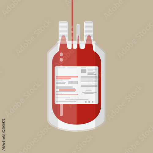 Plastic blood bag. Donate concept