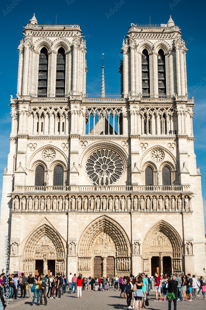 Fototapeta premium Notre Dame de Paris.The western facade