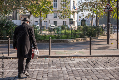 senior walking down the street
