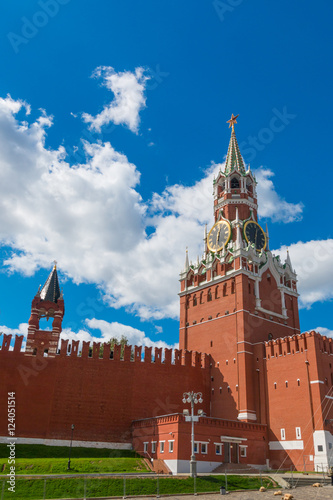 Spasskaya Tower of Kremlin in Moscow