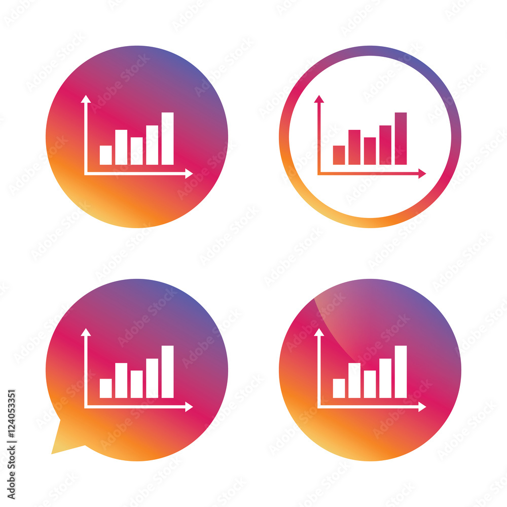 Graph chart sign icon. Diagram symbol. Graph chart sign icon. Diagram symbol.