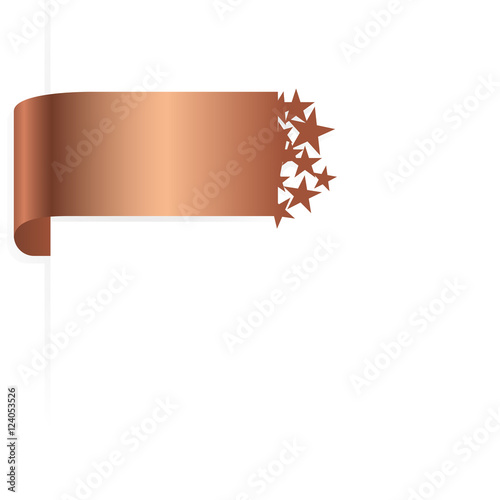 copper ribbon sticker with stars