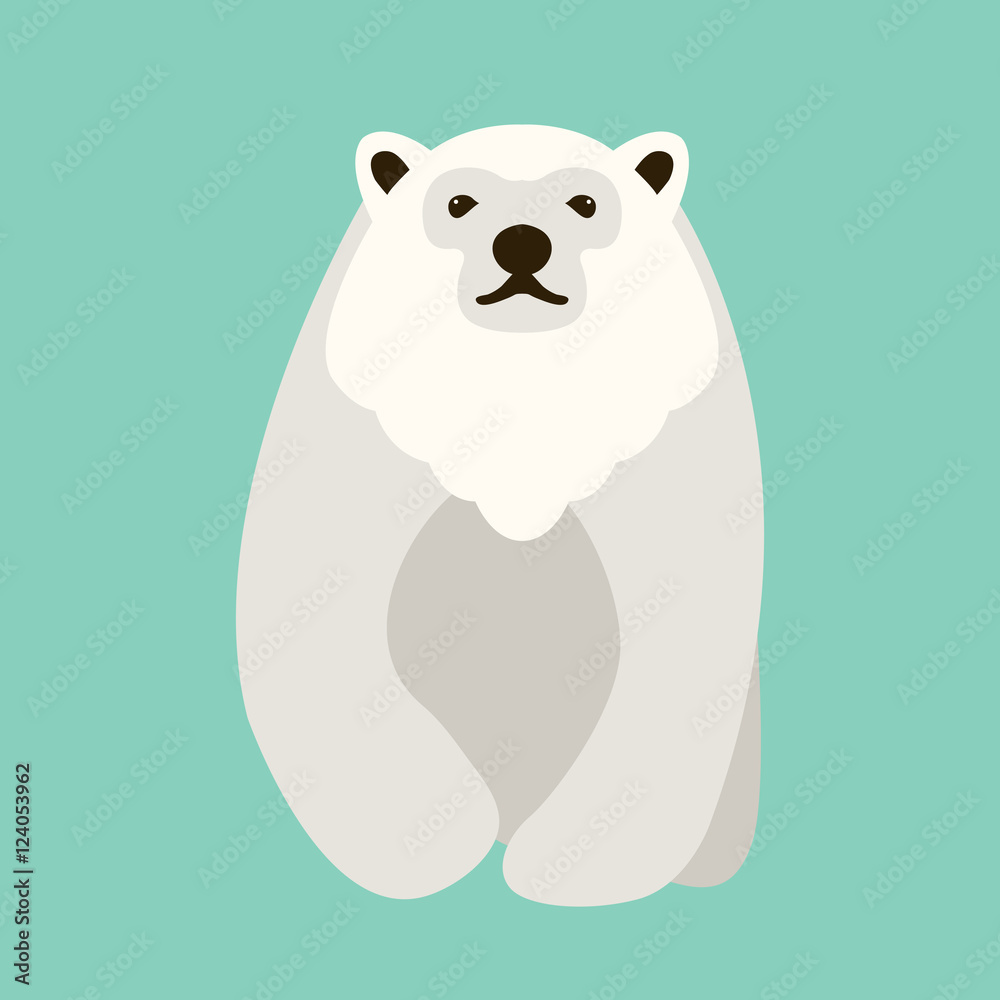 polar bear vector illustration style Flat polar bear vector illustration style Flat