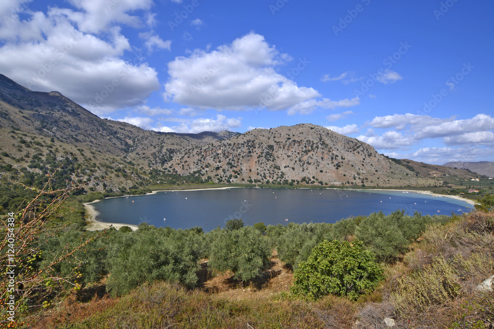 View of the Lake Kourna, Crete