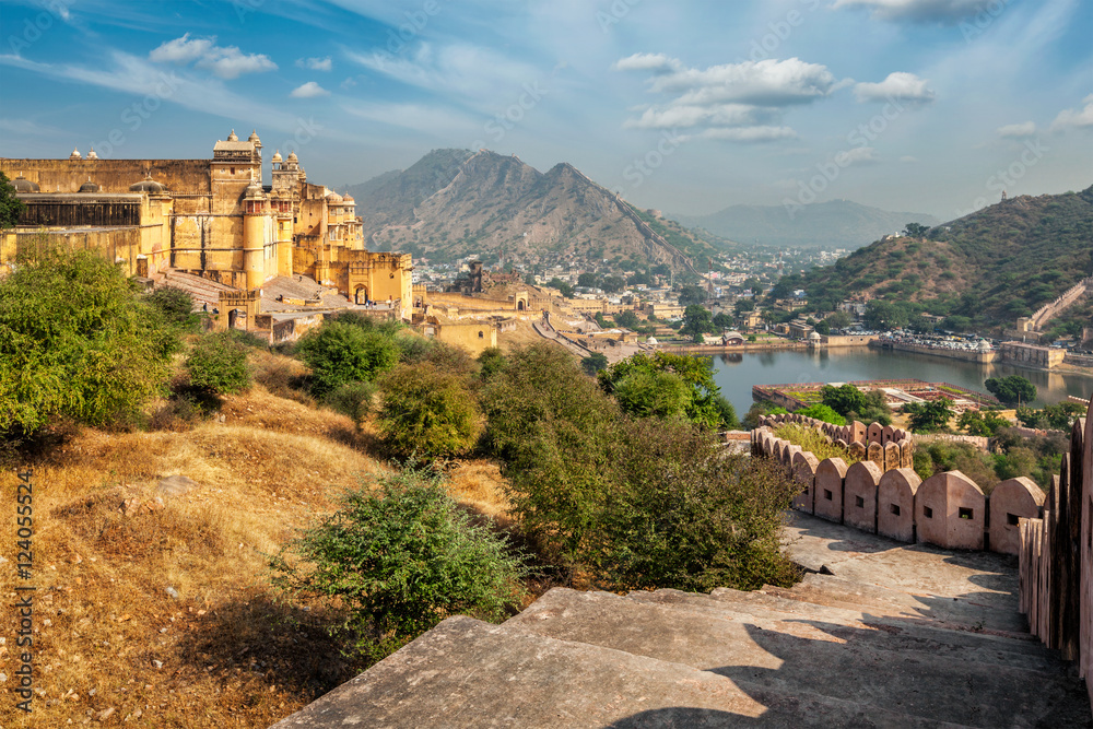 View of Amer (Amber) fort, Rajasthan, India