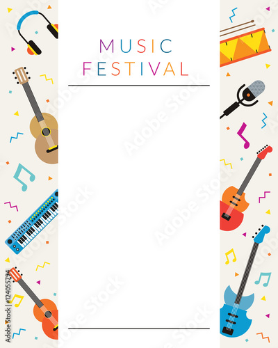 Music Instruments Objects Poster, Festival, Event, Live, Concert