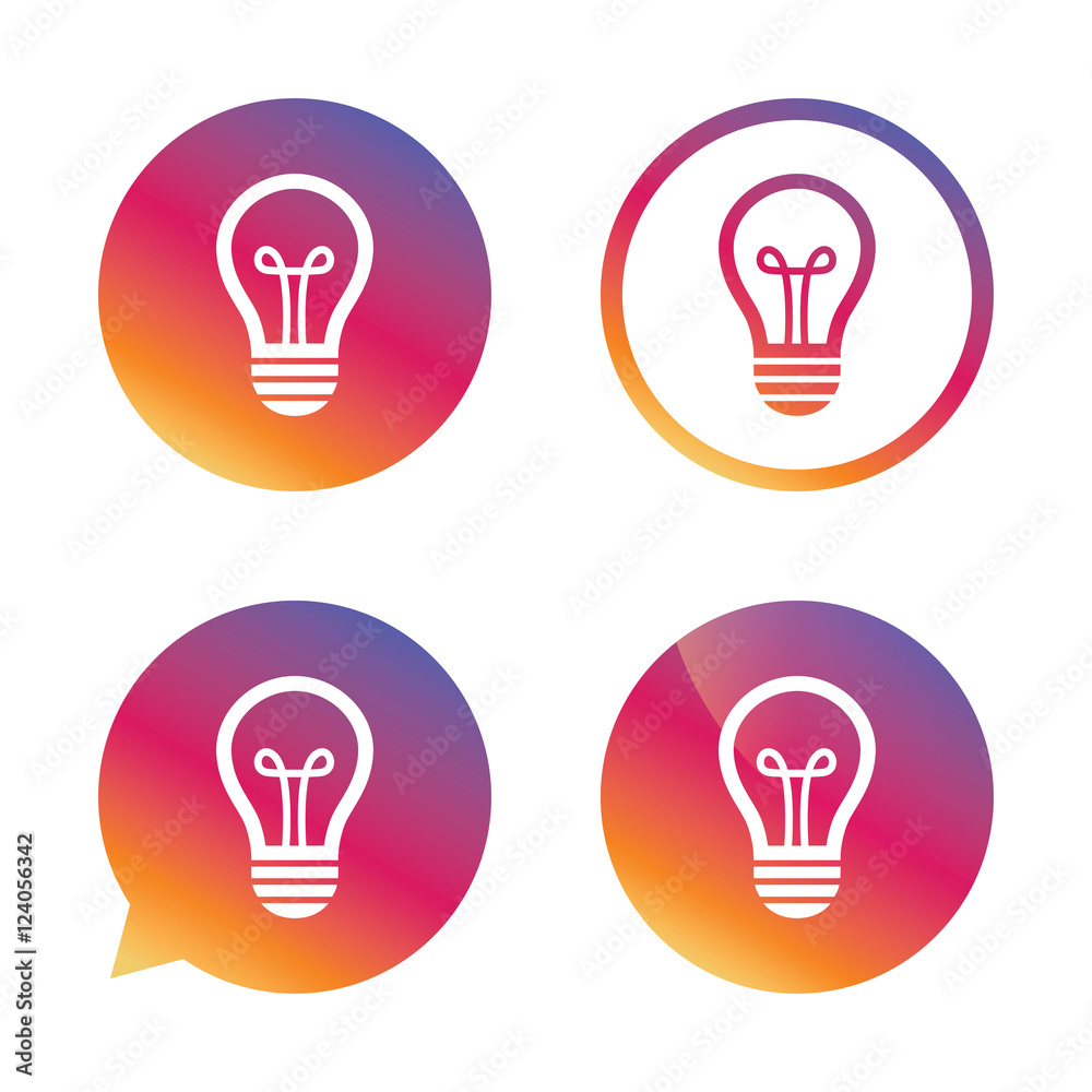 Light lamp sign icon. Idea symbol. Light lamp sign icon. Idea symbol.