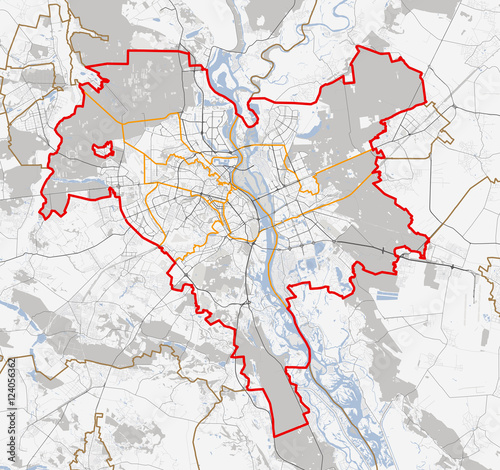 Map of Kiev city. Ukraine Roads