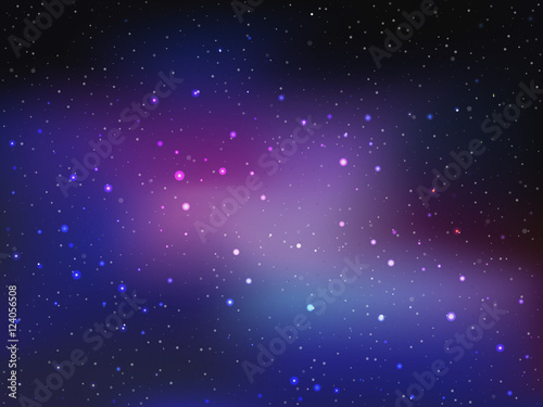 Space background with stars and patches of light. Abstract astronomical galaxie illustration.