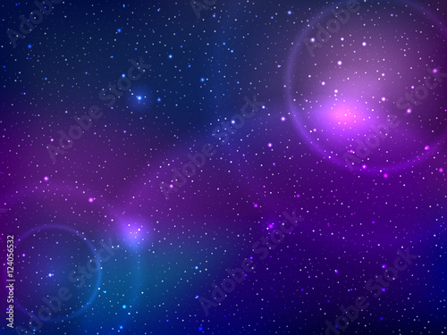 Space background with stars and patches of light. Abstract astronomical galaxie illustration.