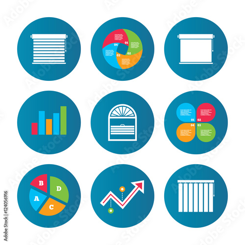 Louvers icons. Plisse, vertical and rolls.