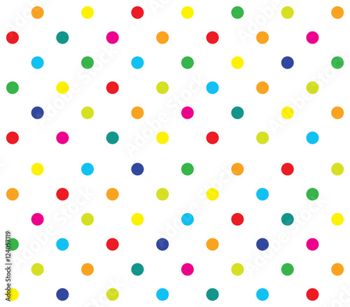 Vector seamless polka dot girl kids pattern