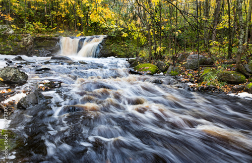 Root Beer Falls in Autumn. Upper Peninsula of Michigan near Wakefield