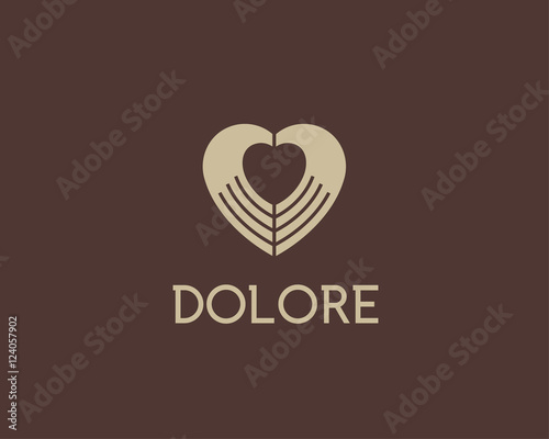Heart negative space hands vector logotype. Charity medical sign symbol. Spa beauty salon massage logo icon design.