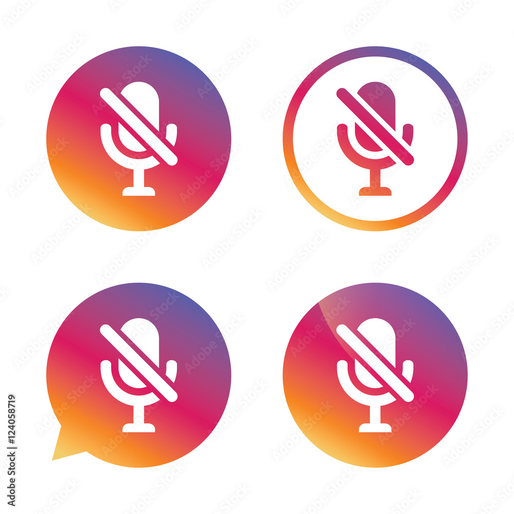 No Microphone sign icon. Speaker symbol.